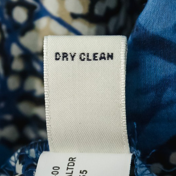 Banana Republic Size 14 Blue Print Cotton Silk Button Fit Flare Midi Dress - Picture 5 of 6